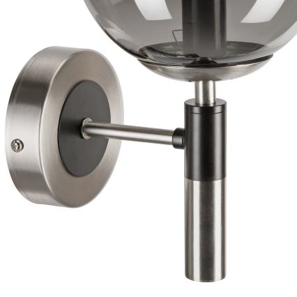 Vägglampa ROLLO 1xE14/5W/230V matt krom/rökig