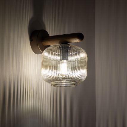 Vägglampa SALVIA 1xE14/10W/230V brun/rökbrun
