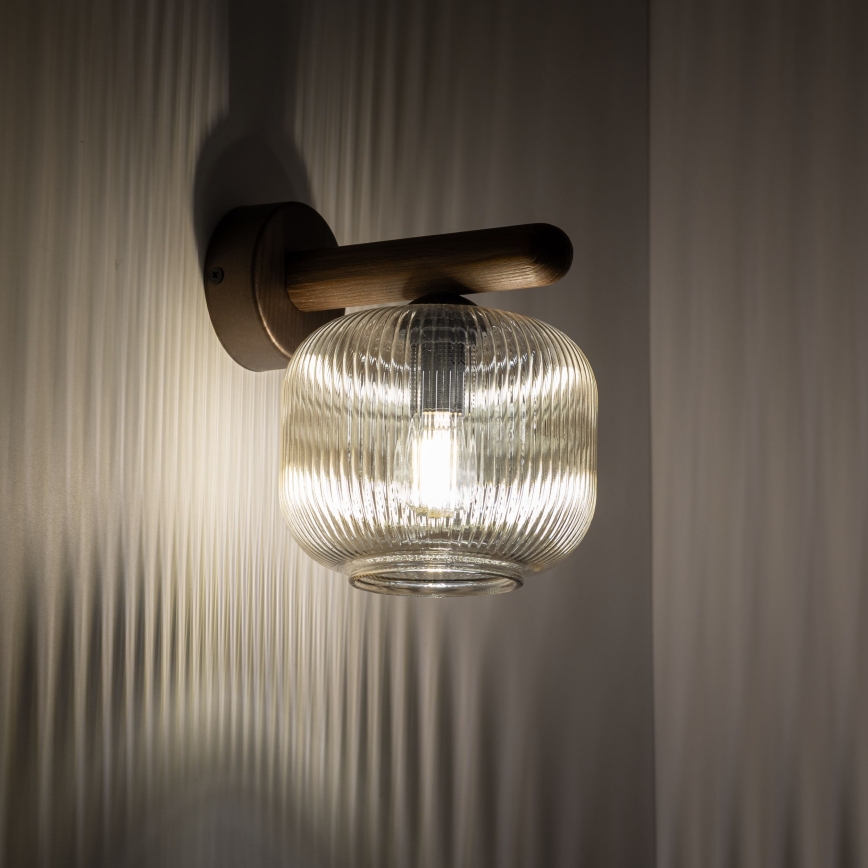 Vägglampa SALVIA 1xE14/10W/230V brun/rökbrun