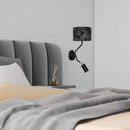 Vägglampa SATINO 1xE27/40W/230V + 1xGU10/MR11/7W svart/grå