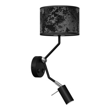 Vägglampa SATINO 1xE27/40W/230V + 1xGU10/MR11/7W svart/grå