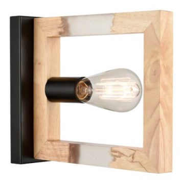 Vägglampa SERIES 1xE27/11W/230V trä/svart