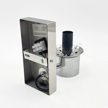 Vägglampa SFERIO 1xE14/5W/230V, blank krom/klart glas