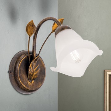 Vägglampa SISI 1xE14/40W/230V brons/patina