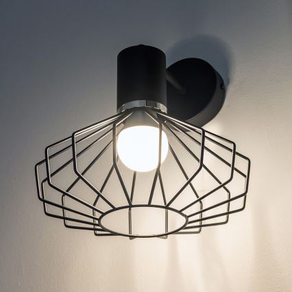 Vägglampa SOLANO 1xE27/15W/230V svart/blank krom