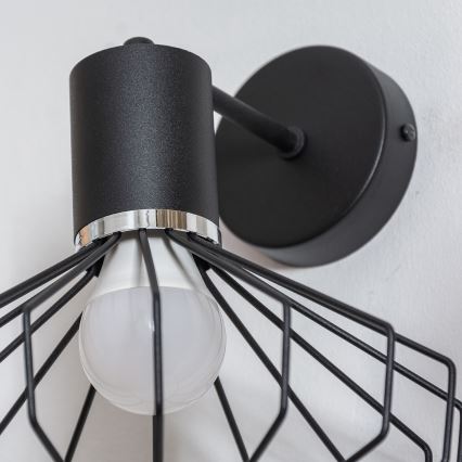 Vägglampa SOLANO 1xE27/15W/230V svart/blank krom