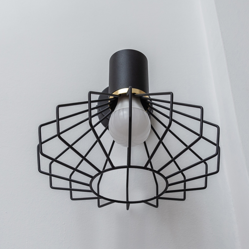 Vägglampa SOLANO 1xE27/15W/230V svart/guld