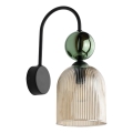 Vägglampa SOPHIA 1xE14/10W/230V svart/grön/rökbeige