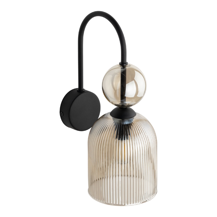 Vägglampa SOPHIA 1xE14/10W/230V svart/rökbeige