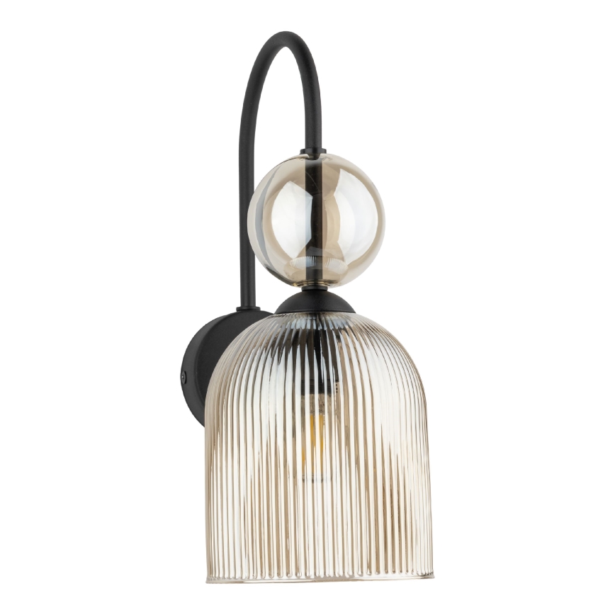 Vägglampa SOPHIA 1xE14/10W/230V svart/rökbeige