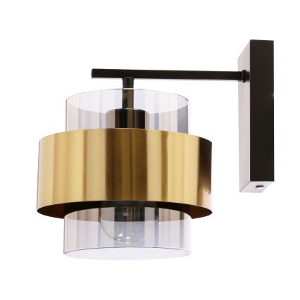 Vägglampa SPIEGA 1xE27/60W/230V guld/svart