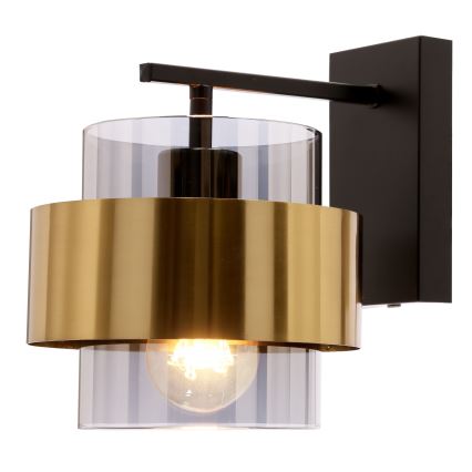 Vägglampa SPIEGA 1xE27/60W/230V guld/svart