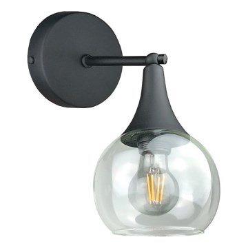 Vägglampa STAR 1xE27/60W/230V svart/genomskinlig