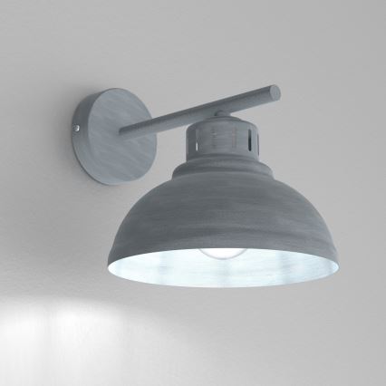 Vägglampa SVEN 1xE27/15W/230V grå