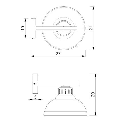 Vägglampa SVEN 1xE27/15W/230V mässing
