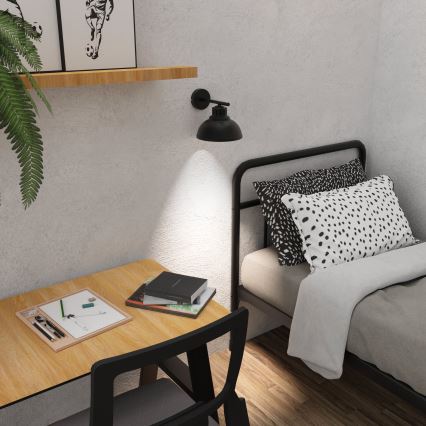 Vägglampa SVEN 1xE27/15W/230V svart