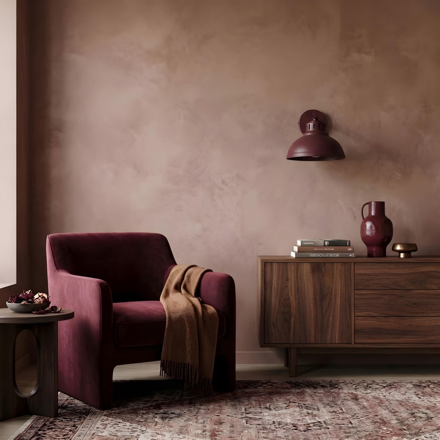 Vägglampa SVEN 1xE27/15W/230V vinröd