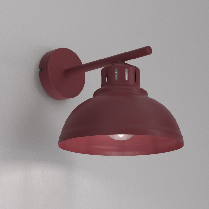 Vägglampa SVEN 1xE27/15W/230V vinröd