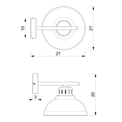 Vägglampa SVEN 1xE27/15W/230V vinröd