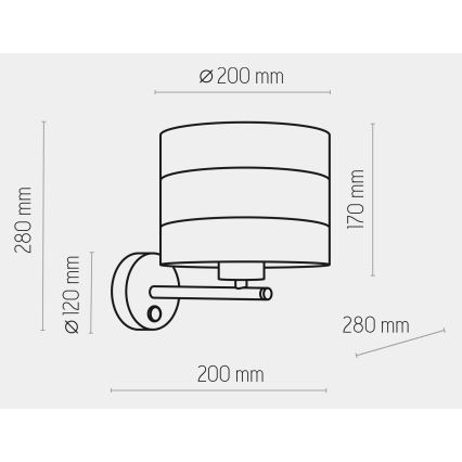 Vägglampa  TAGO 1xE27/15W/230V vit /gyllene 