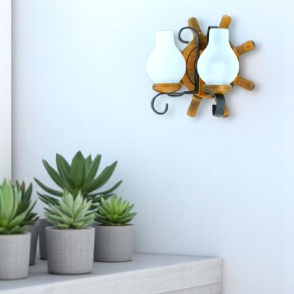 Vägglampa TIMONA 2xE14/40W/230V bok