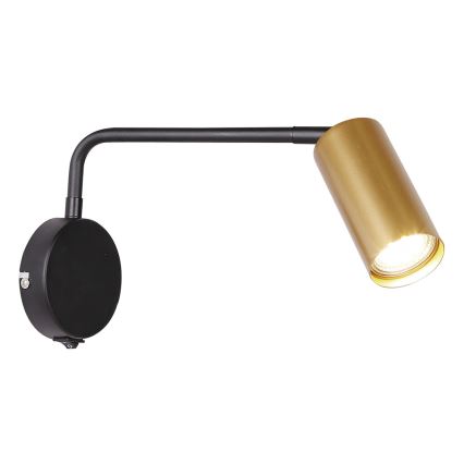 Vägglampa  TINA 1xGU10/15W/230V svart /gyllene 