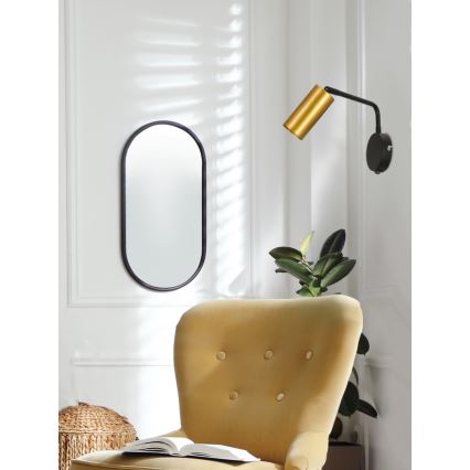 Vägglampa  TINA 1xGU10/15W/230V svart /gyllene 