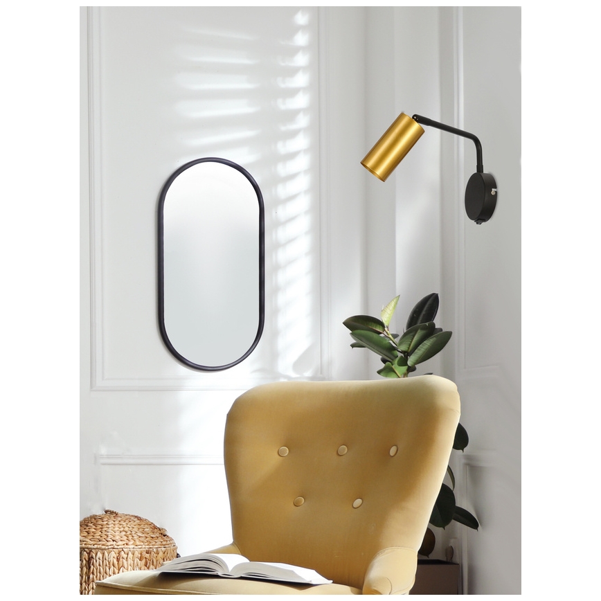 Vägglampa  TINA 1xGU10/15W/230V svart /gyllene 