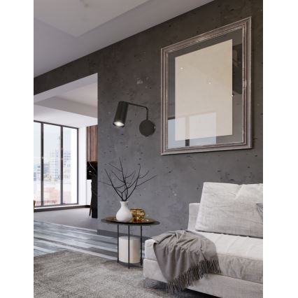 Vägglampa  TINA 1xGU10/15W/230V svart 