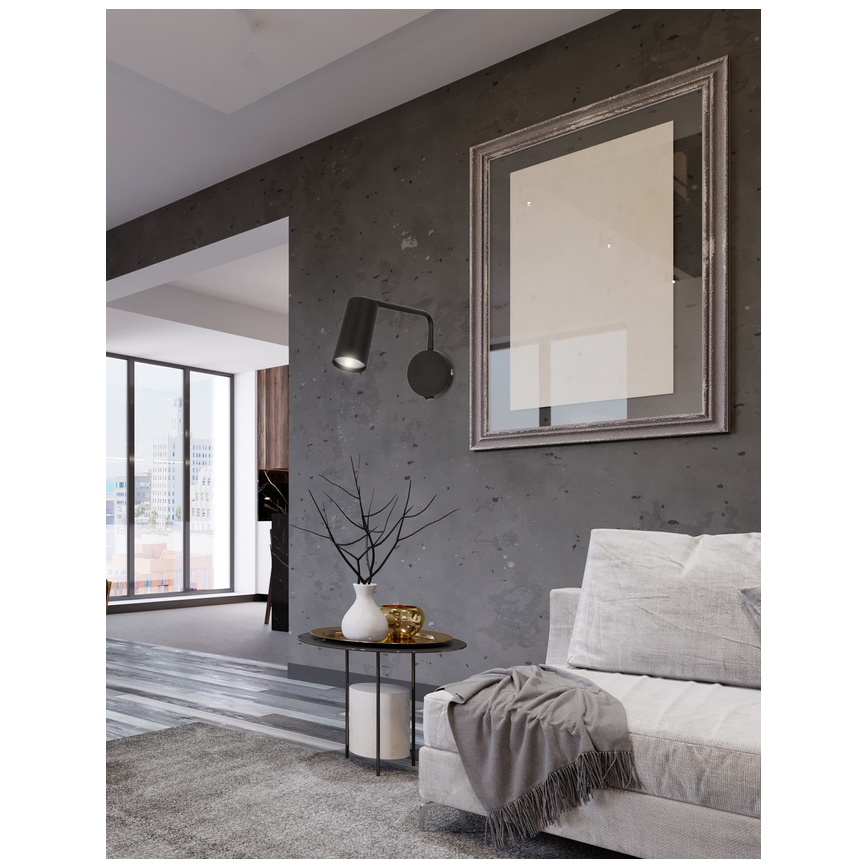 Vägglampa  TINA 1xGU10/15W/230V svart 