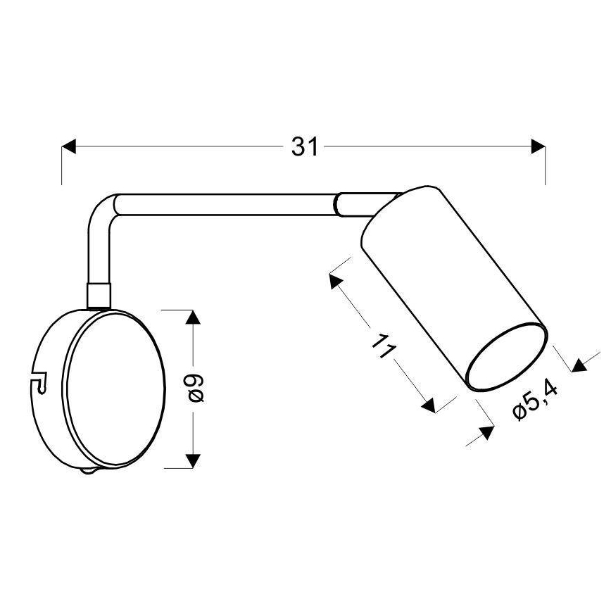 Vägglampa  TINA 1xGU10/15W/230V svart 
