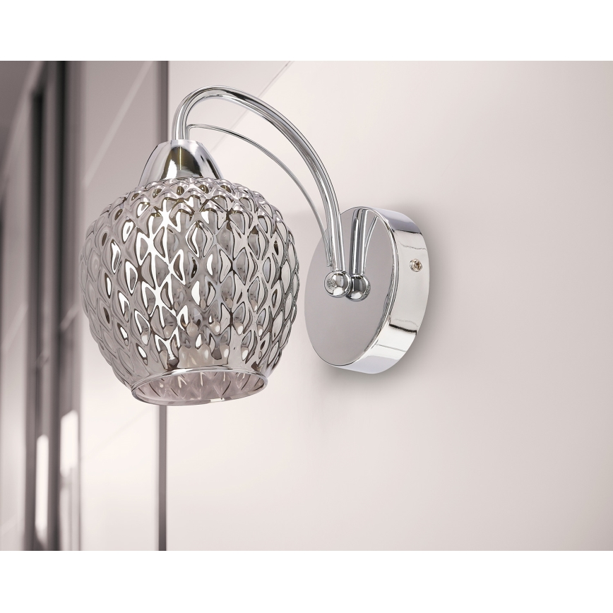 Vägglampa TOBIAS 1xE27/40W/230V skinande krom