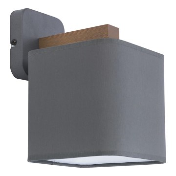 Vägglampa  TORA 1xE27/15W/230V grå
