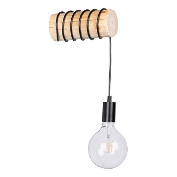 Vägglampa TRABO 1xE27/60W/230V tallträ