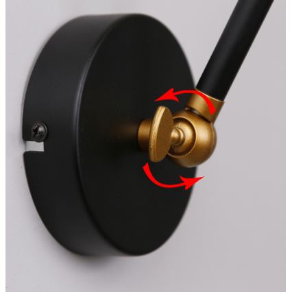 Vägglampa TRUCK 1xE27/40W/230V guld/svart