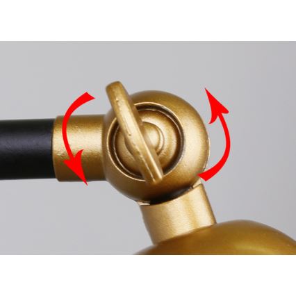 Vägglampa TRUCK 1xE27/40W/230V guld/svart