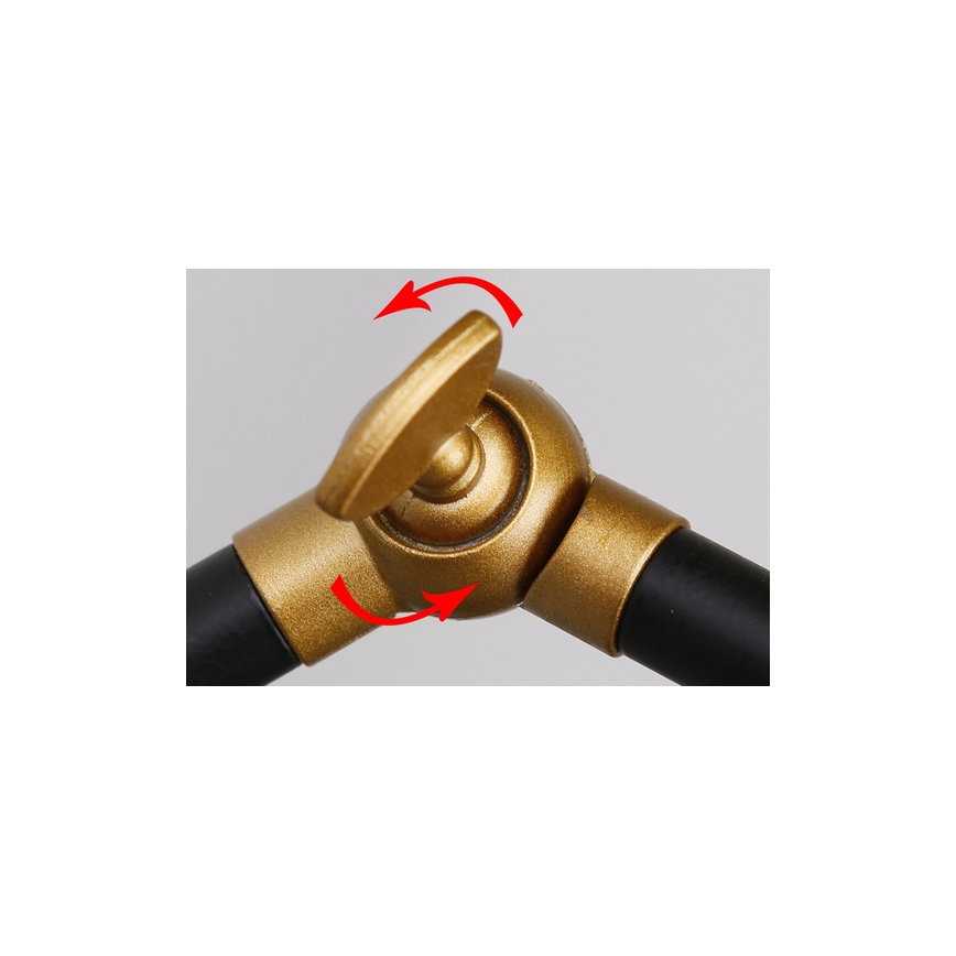 Vägglampa TRUCK 1xE27/40W/230V guld/svart