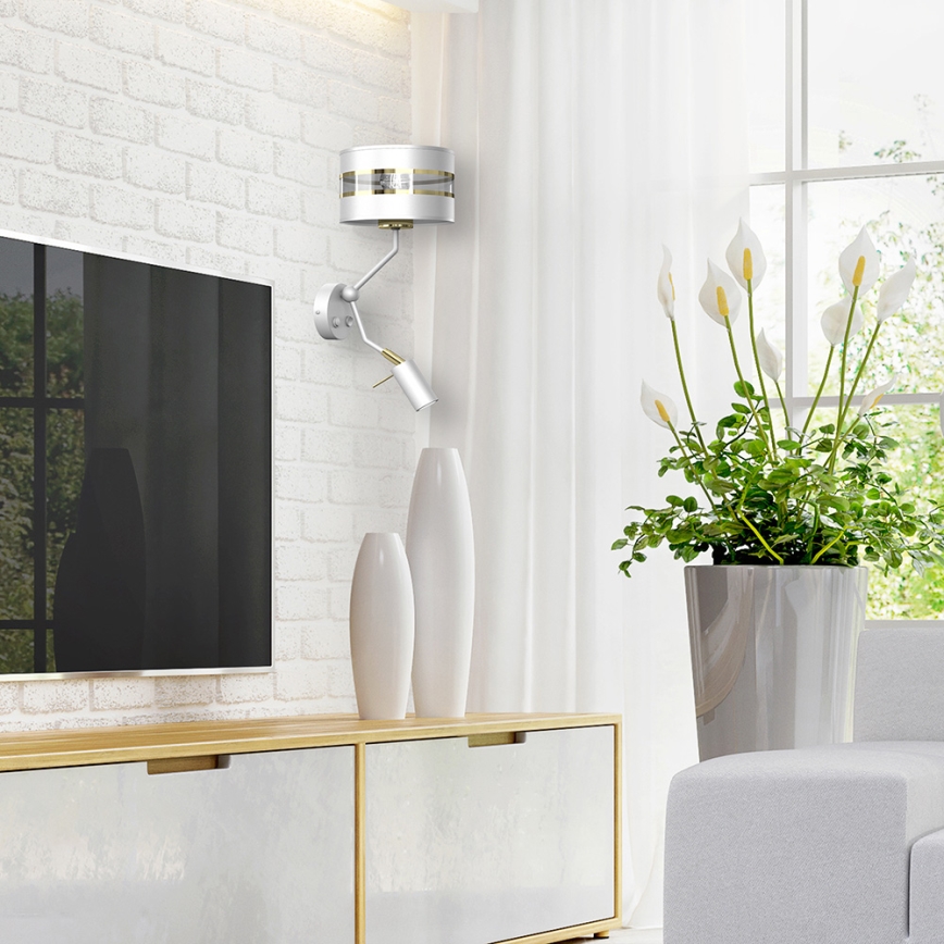 Vägglampa  ULTIMO 1xE27/40W/230V + 1xGU10/MR11/7W vit