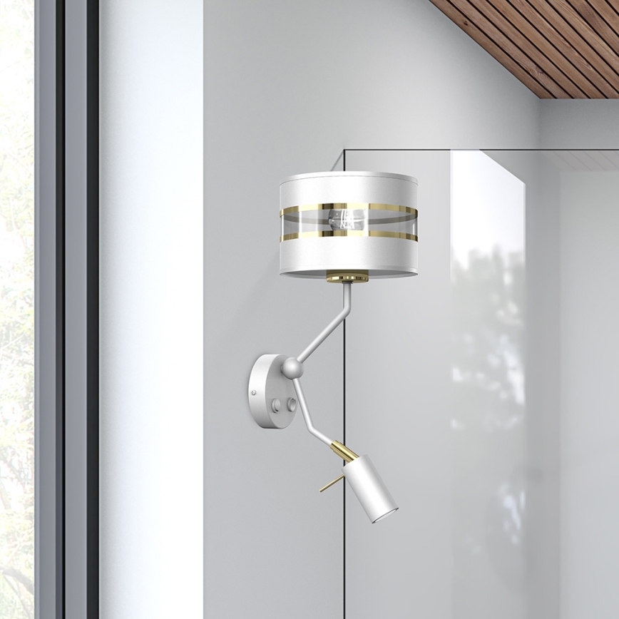 Vägglampa  ULTIMO 1xE27/40W/230V + 1xGU10/MR11/7W vit