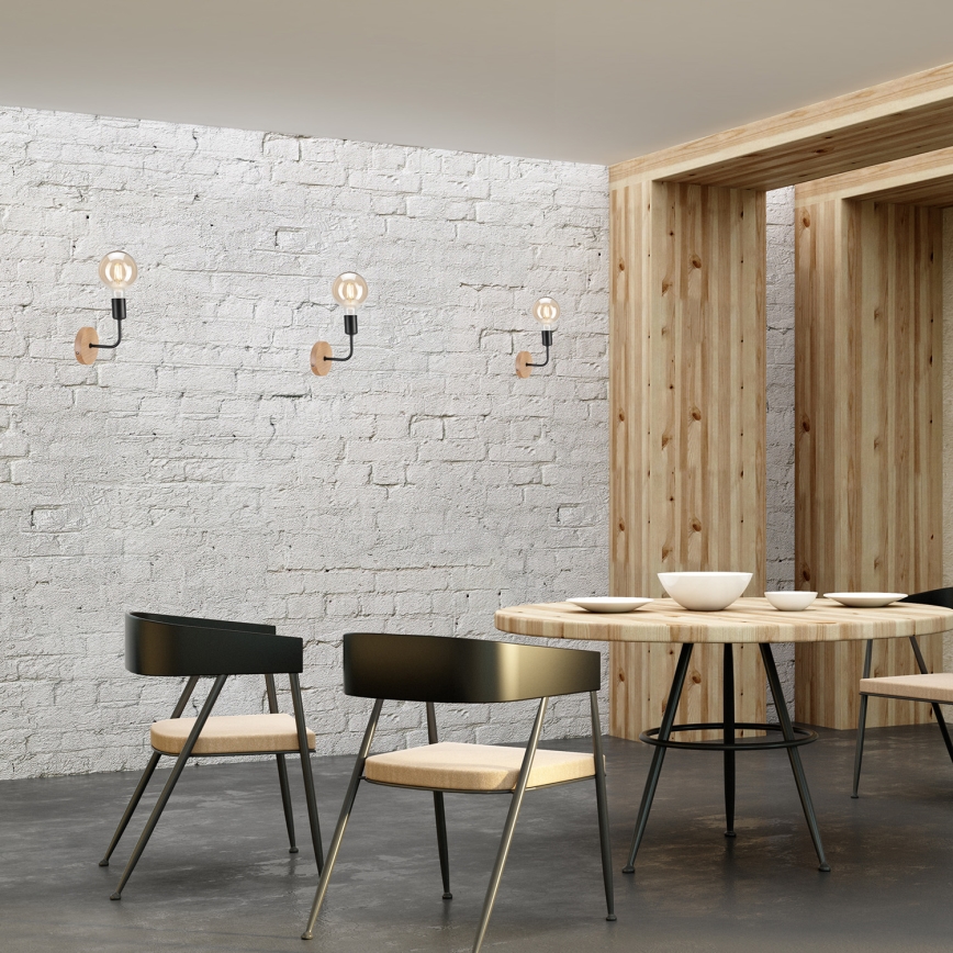 Vägglampa  VITO OAK 1xE27/60W/230V