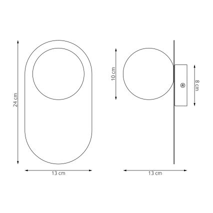 Vägglampa VIVA 1xG9/8W/230V grå
