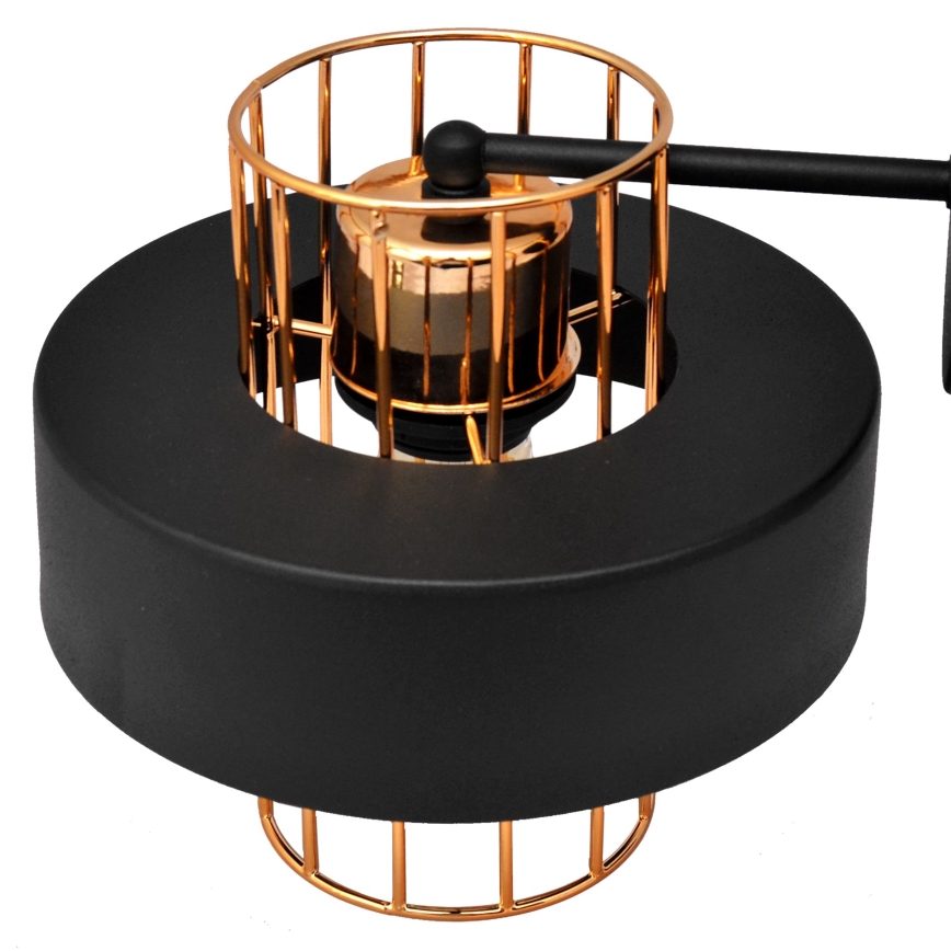 Vägglampa VOLTA 1xE27/15W/230V 23 cm svart/gyllene