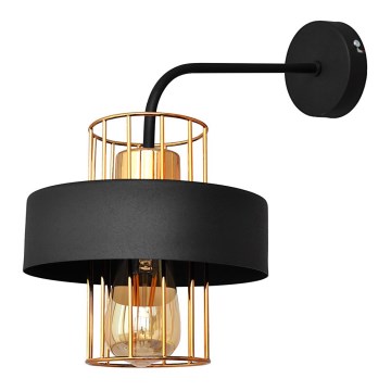Vägglampa VOLTA 1xE27/15W/230V 34 cm svart/gyllene