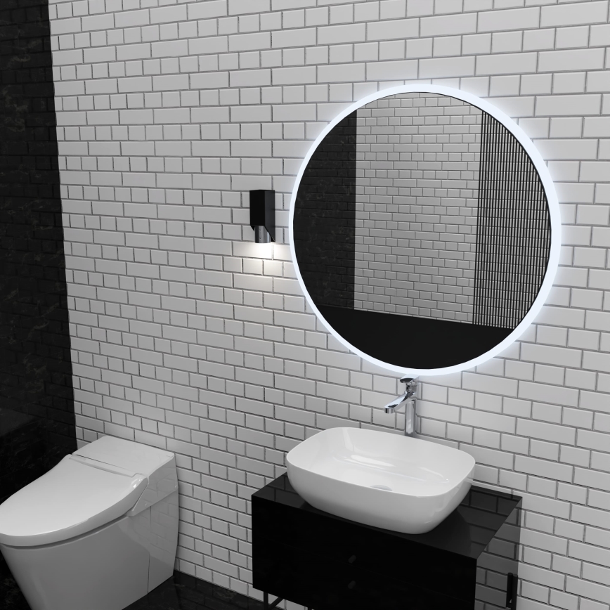 Vägglampa WALL 1xGU10/8W/230V svart/skinande krom