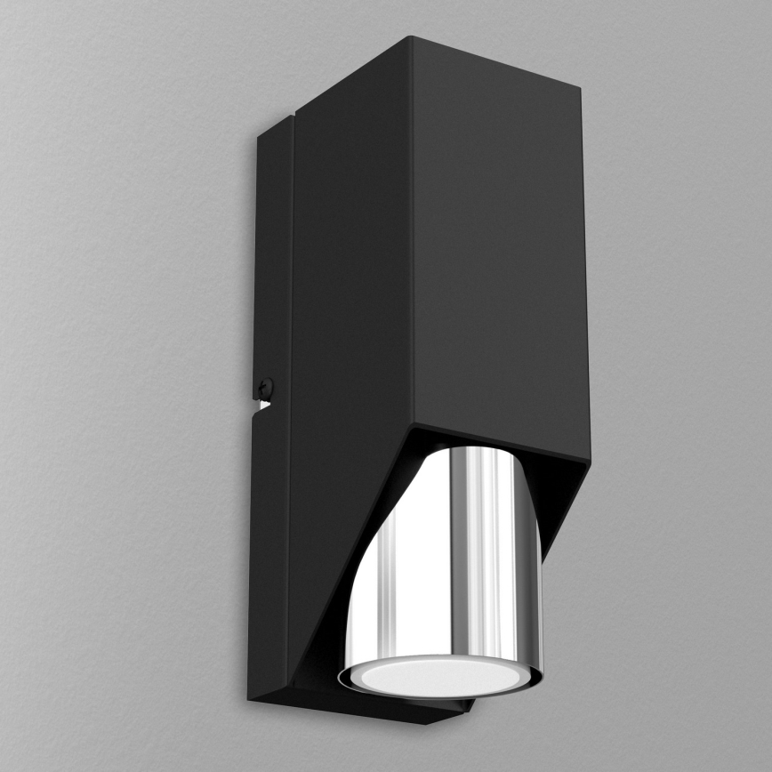 Vägglampa WALL 1xGU10/8W/230V svart/skinande krom