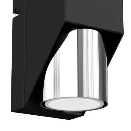 Vägglampa WALL 1xGU10/8W/230V svart/skinande krom