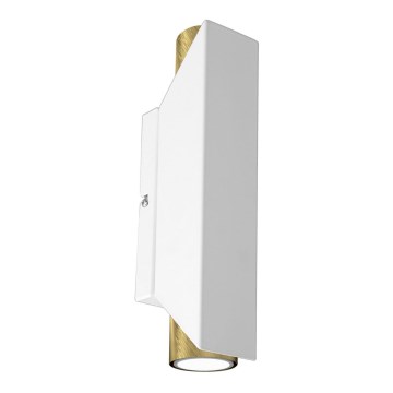 Vägglampa WALL 2xGU10/8W/230V vit/mässing
