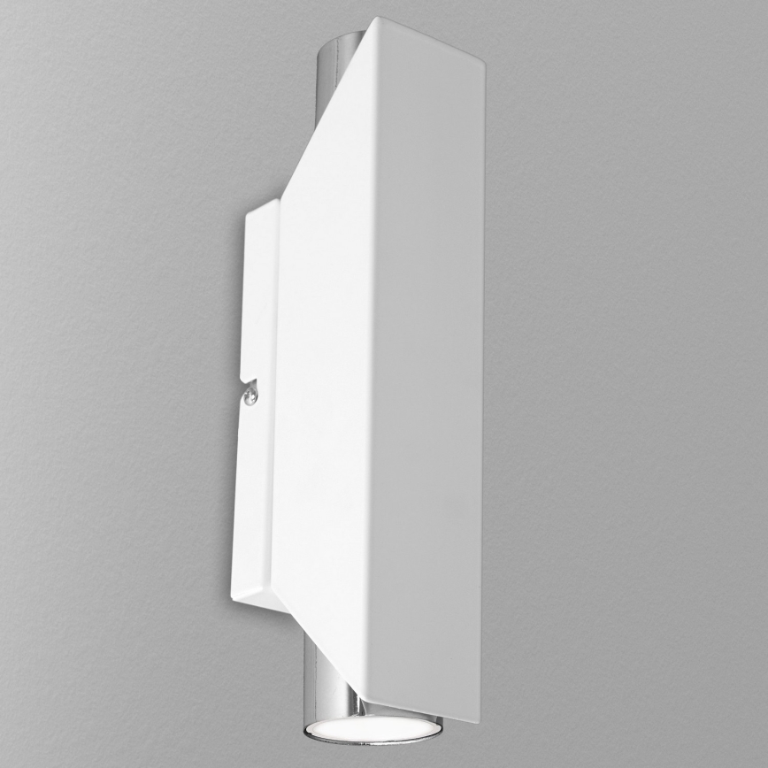 Vägglampa WALL 2xGU10/8W/230V vit/skinande krom