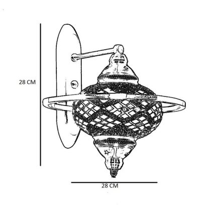 Vägglampa YENI 1xE27/40W/230V brons
