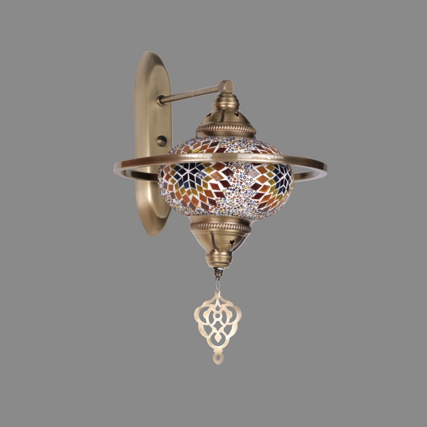 Vägglampa YENI 1xE27/40W/230V, bronsfärgad